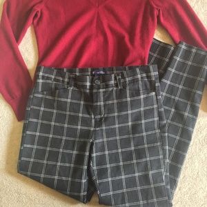 Gap Black & White Plaid Trouser Dress Pants